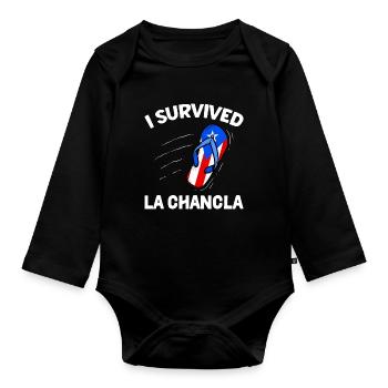 Flag of Puerto Rico Puerto Rico - Organic Longsleeve Baby Bodysuit - black - Front