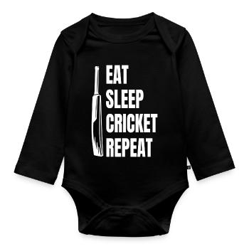 Cricket Cricket Team Cricket Team Cricket - Organic Longsleeve Baby Bodysuit - black - Front