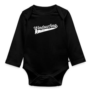Windsurfing - Organic Longsleeve Baby Bodysuit - black - Front