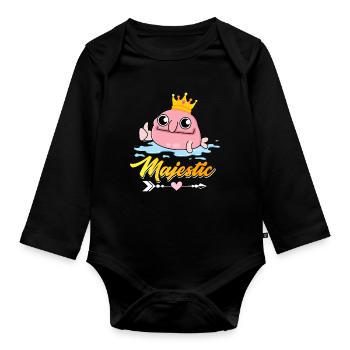 Drôle de Blobfish King Créature marine - Body Bébé bio manches longues - noir - Devant