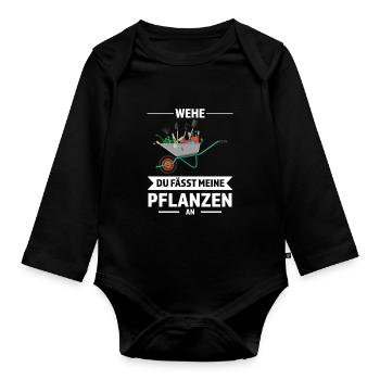Gärtner Garten Landschaftsbauer Geschenk - Baby Bio-Langarm-Body - Schwarz - Vorne