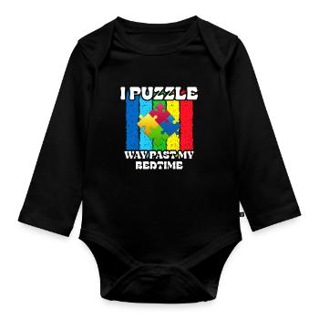 Je suis perplexe bien au-delà de l’heure du coucher - Body Bébé bio manches longues - noir - Devant