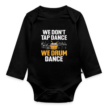 Drum Corps Marching Band Drum Corp Music Percussio - Organic Longsleeve Baby Bodysuit - black - Front