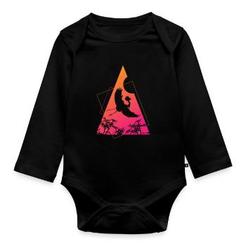 Kranich Origami Geometrie Kreativität - Baby Bio-Langarm-Body - Schwarz - Vorne