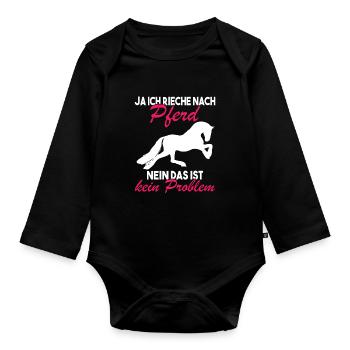 Ja ich rieche nach Pferd Nein das ist kein - Baby Bio-Langarm-Body - Schwarz - Vorne