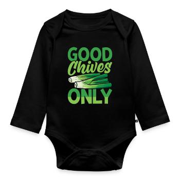 Fun Houseplant Nursery - Organic Longsleeve Baby Bodysuit - black - Front