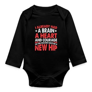 Knee Surgery Recovery Joint Replacement - Organic Longsleeve Baby Bodysuit - black - Front
