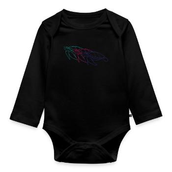 Trio Turtles Sea Dream Gift - Organic Longsleeve Baby Bodysuit - black - Front