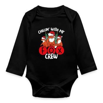 Chillin Mit Meiner Fuchs crew - Baby Bio-Langarm-Body - Schwarz - Vorne