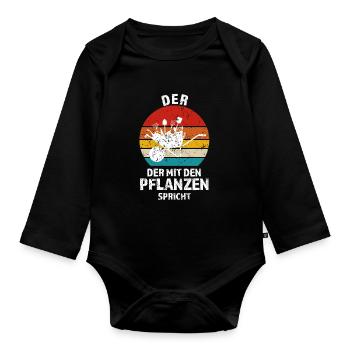 Gärtner Garten Landschaftsbauer Geschenk - Baby Bio-Langarm-Body - Schwarz - Vorne