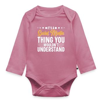 SMM Manager Advertising Social Media Platform - Organic Longsleeve Baby Bodysuit - mauve - Front