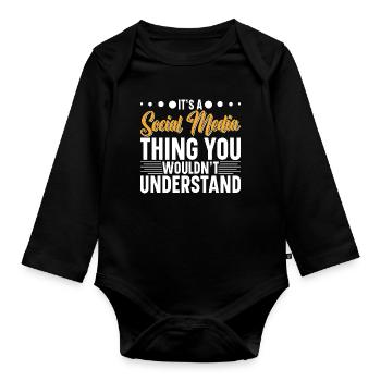 SMM Manager Advertising Social Media Platform - Organic Longsleeve Baby Bodysuit - black - Front