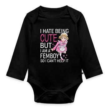 Crossdressing Crossdresser - Organic Longsleeve Baby Bodysuit - black - Front