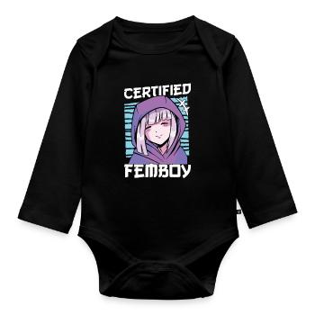 Crossdressing Crossdresser MTF Anime - Baby Bio-Langarm-Body - Schwarz - Vorne