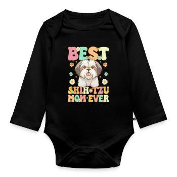 Groovy Amoureux des chiens - Body Bébé bio manches longues - noir - Devant