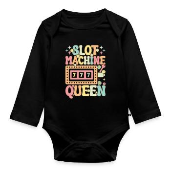 Groovy Casino Liebhaber Glücksspiel - Baby Bio-Langarm-Body - Schwarz - Vorne