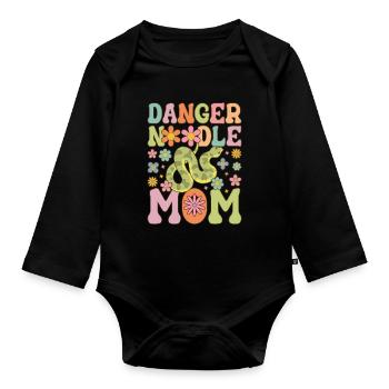 Groovy Snake Maman Serpent Meme - Body Bébé bio manches longues - noir - Devant