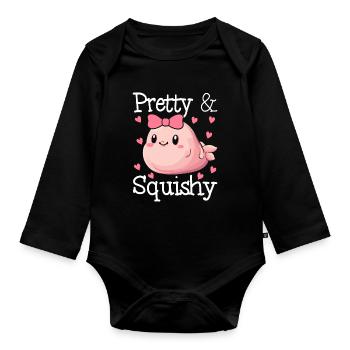Funny Blobfish Sea Creature - Organic Longsleeve Baby Bodysuit - black - Front