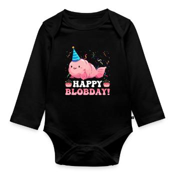 Drôle Blobfish Anniversaire Créature De La Mer - Body Bébé bio manches longues - noir - Devant