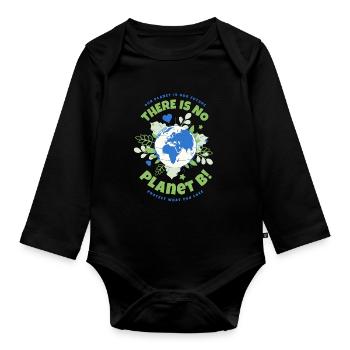 Il n’y a pas de Jour de la Terre de la planète B - Body Bébé bio manches longues - noir - Devant