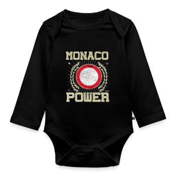 Cool Monaco, Design - Body Bébé bio manches longues - noir - Devant