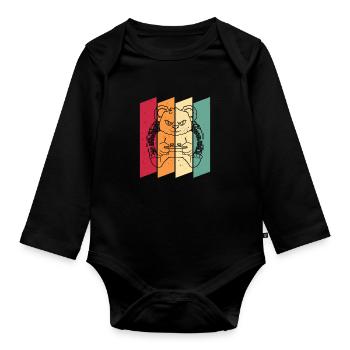 Gamer Gaming Gaming Panda Bear - Organic Longsleeve Baby Bodysuit - black - Front