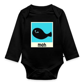 Drôle de poisson Sacabambaspi Meme - Body Bébé bio manches longues - noir - Devant