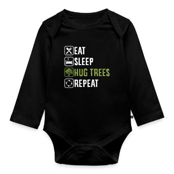 Défenseurs des arbres et écologistes - Body Bébé bio manches longues - noir - Devant