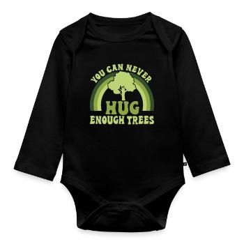 Tree conservationists and environmentalists - Organic Longsleeve Baby Bodysuit - black - Front
