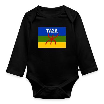 Drapeau Amazigh Ville de Taza - Body Bébé bio manches longues - noir - Devant
