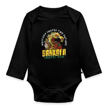 History Shapes The Future Sankofa Shapes You - Baby Bio-Langarm-Body - Schwarz - Vorne