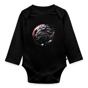 Mecha Animal : tigre, loup, renard, dinosaure, - Body Bébé bio manches longues - noir - Devant