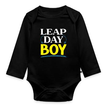 Happy Birthday Schaltjahr 29. Februar Schalttag - Baby Bio-Langarm-Body - Schwarz - Vorne