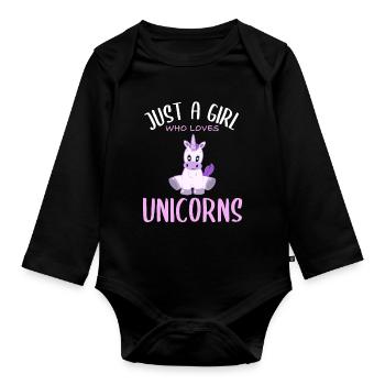 Fille Aime Les Licornes - Sweet Magic World - Body Bébé bio manches longues - noir - Devant