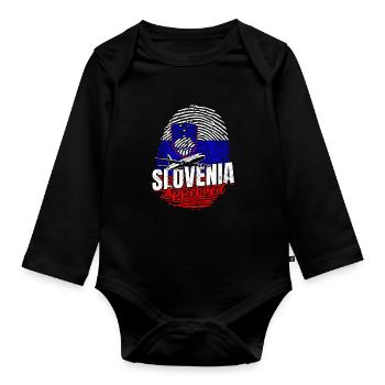 SlowenienSlovenia Approved - Funny Slovenian - Baby Bio-Langarm-Body - Schwarz - Vorne