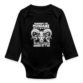 Widder - Baby Bio-Langarm-Body - Schwarz - Vorne