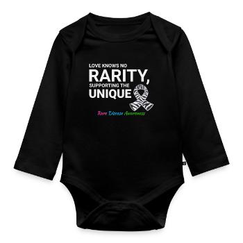 Rare Disease Awareness Supporting the Unique - Organic Longsleeve Baby Bodysuit - black - Front
