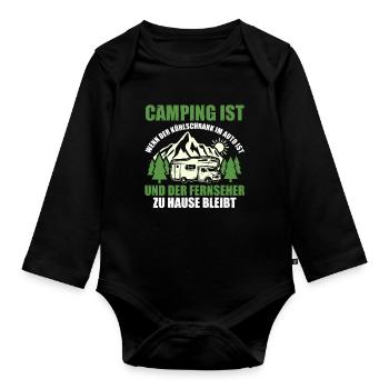 Camping-car Camping-car Camping Camping - Body Bébé bio manches longues - noir - Devant