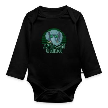 Afrikanische Union - Baby Bio-Langarm-Body - Schwarz - Vorne