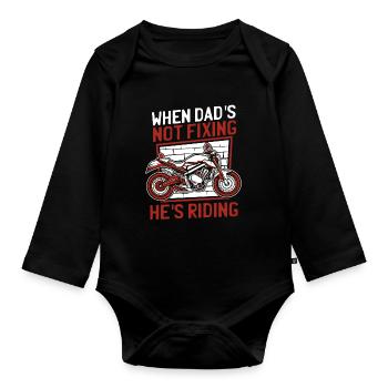 Motorrad Motard Moto Moto Papa - Body Bébé bio manches longues - noir - Devant