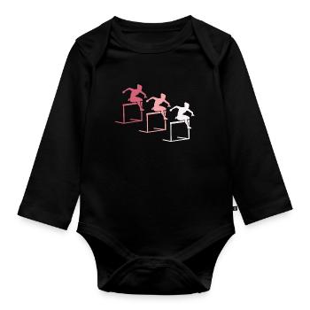Jeu de couleurs de parcours d’obstacles - Body Bébé bio manches longues - noir - Devant