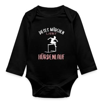 Hurdle Running Love - Girl Power - Body Bébé bio manches longues - noir - Devant