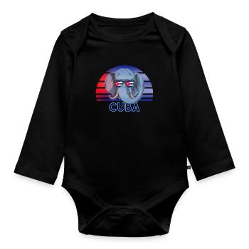Kuba - Baby Bio-Langarm-Body - Schwarz - Vorne