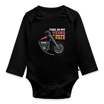 Moto Motard Motard - Body Bébé bio manches longues - noir - Devant