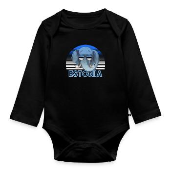 Estonie - Body Bébé bio manches longues - noir - Devant