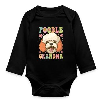 Groovy Hundeliebhaberin - Baby Bio-Langarm-Body - Schwarz - Vorne