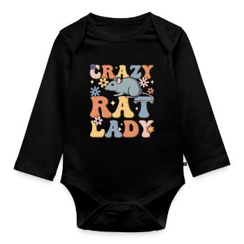 Groovy Female Rat Pet Owner - Organic Longsleeve Baby Bodysuit - black - Front