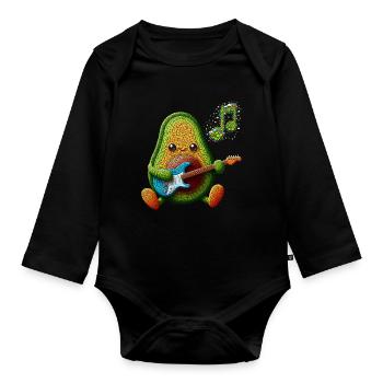 GESCHMACK UND MUSIK, AVOCADO SPIELT E-GITARRE - Baby Bio-Langarm-Body - Schwarz - Vorne