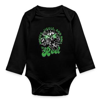Irish Dance Wiggle, Jiggle And Roll The Reel - Organic Longsleeve Baby Bodysuit - black - Front