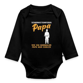 Le papa ramoneur le plus cool - Body Bébé bio manches longues - noir - Devant